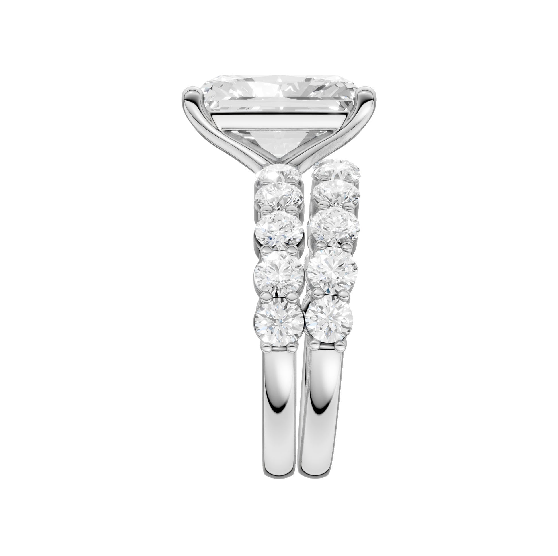 14K 6.00CT Certified Lab Grown Diamond Bridal Set - Solomon Jewelers