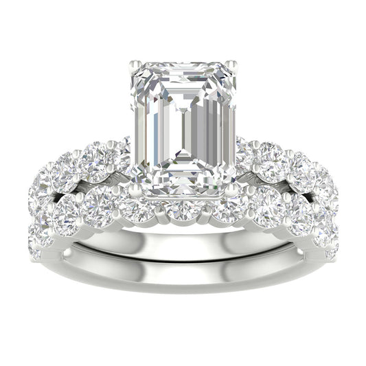 14K 6.00CT Certified Lab Grown Diamond Bridal Set - Solomon Jewelers