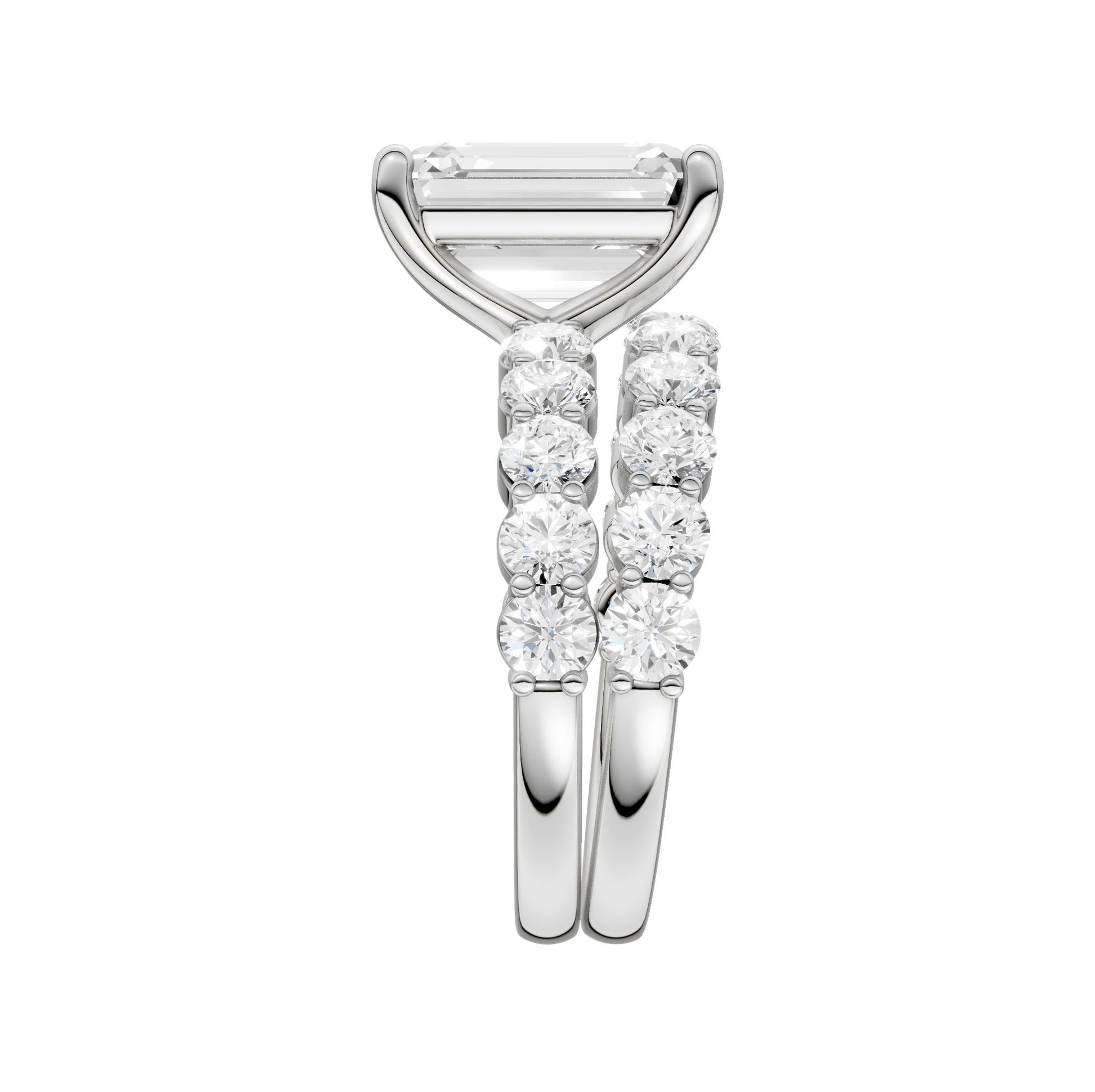 14K 6.00CT Certified Lab Grown Diamond Bridal Set - Solomon Jewelers