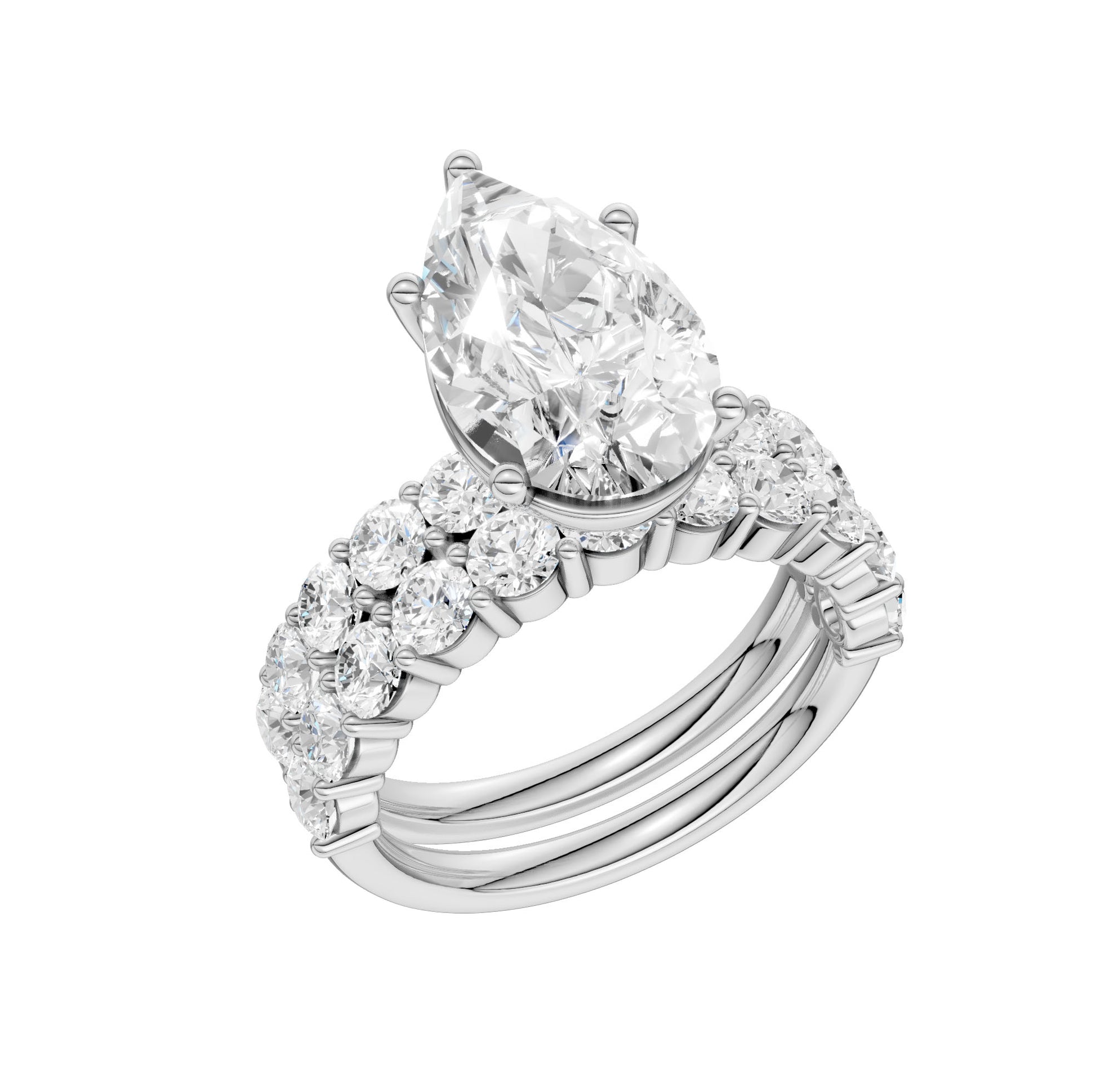 14K 6.00CT Certified Lab Grown Diamond Bridal Set - Solomon Jewelers