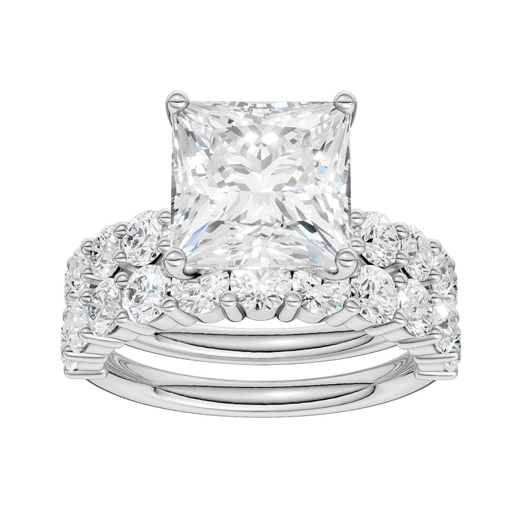 14K 5.00CT Certified Lab Grown Diamond Bridal Set - Solomon Jewelers