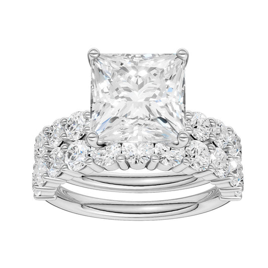 14K 5.00CT Certified Lab Grown Diamond Bridal Set - Solomon Jewelers