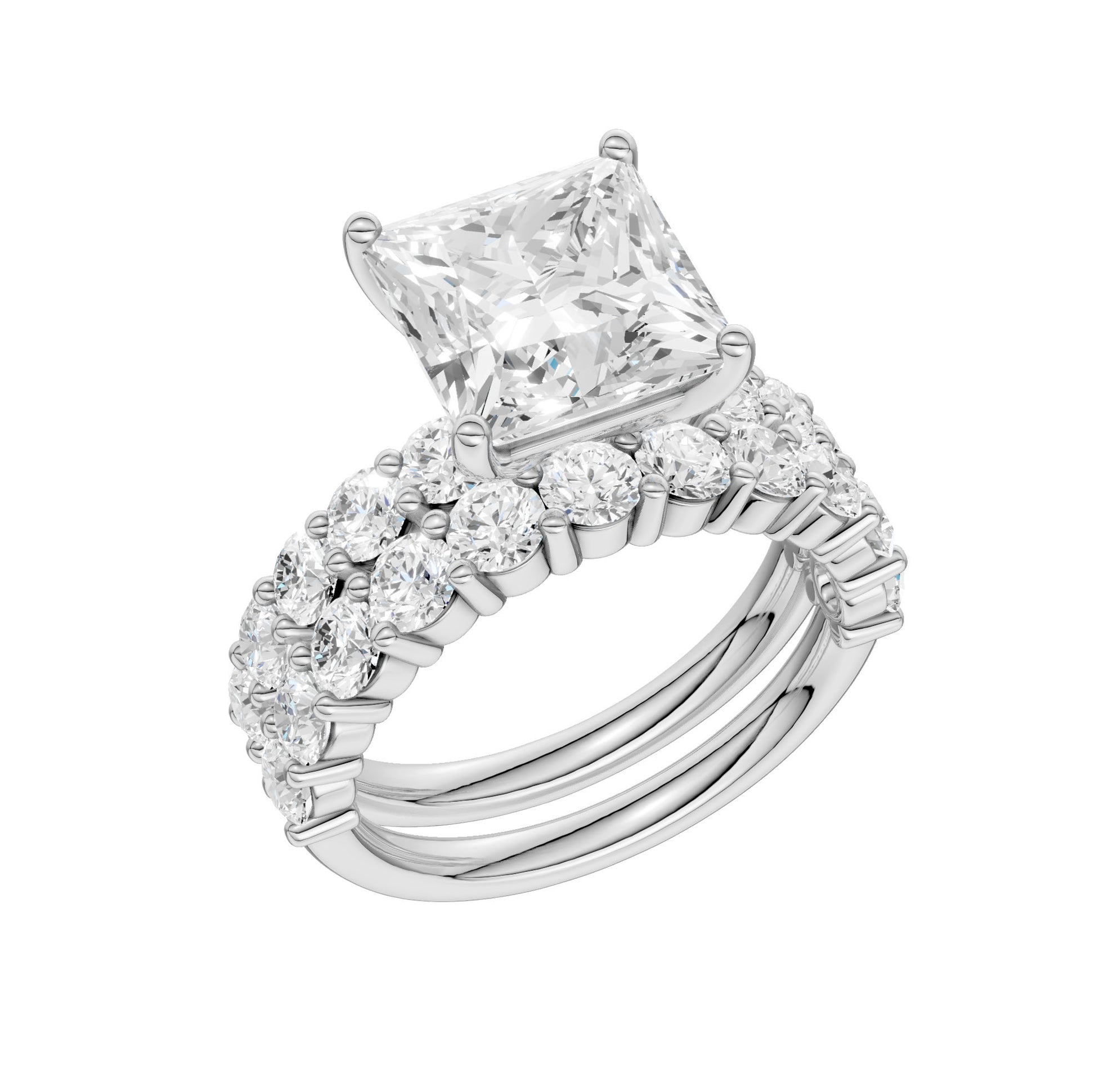 14K 5.00CT Certified Lab Grown Diamond Bridal Set - Solomon Jewelers