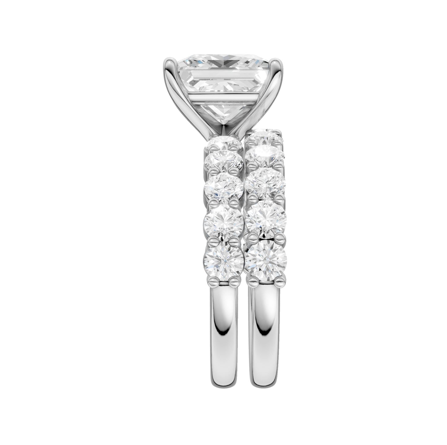 14K 5.00CT Certified Lab Grown Diamond Bridal Set - Solomon Jewelers