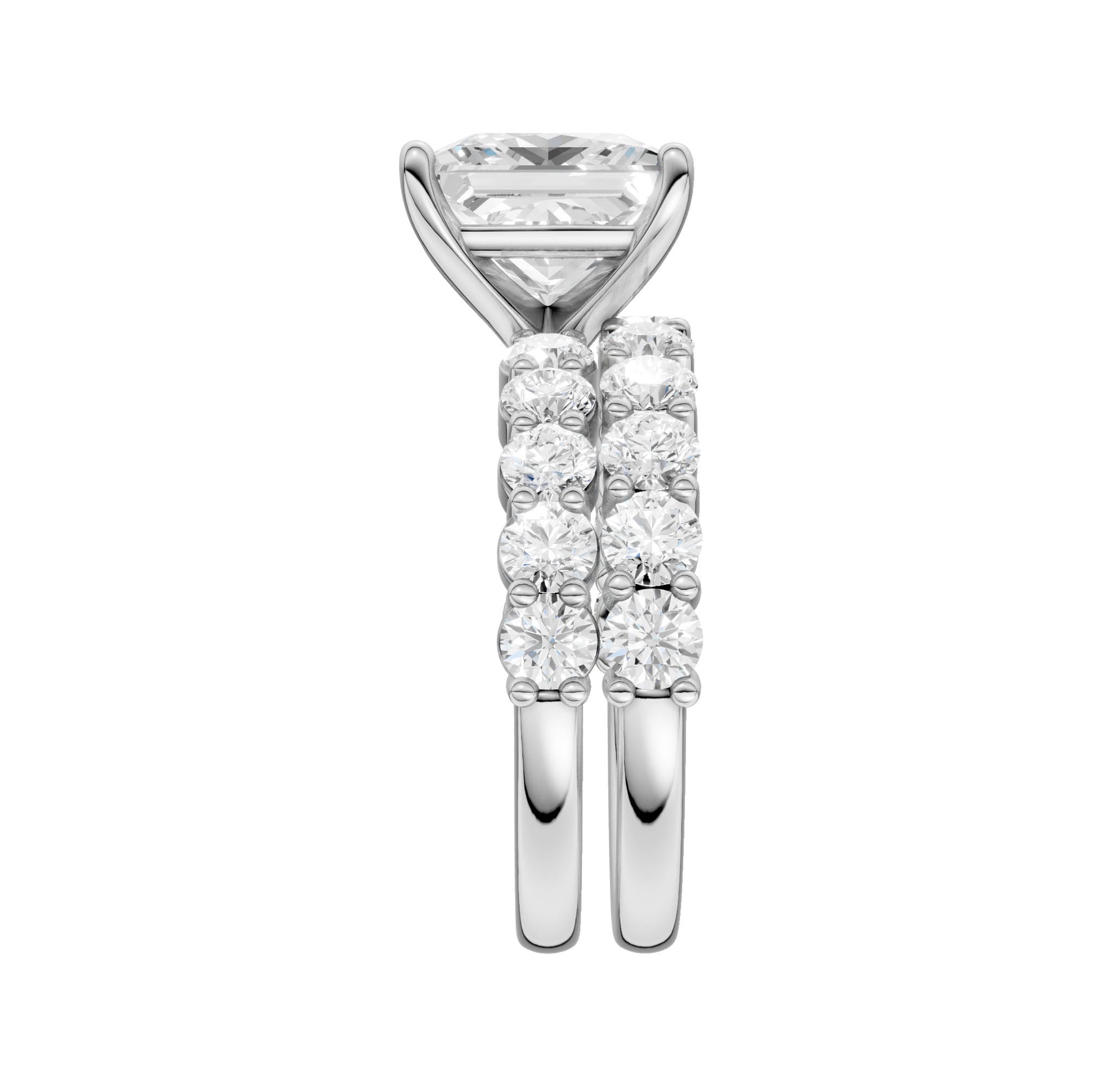 14K 5.00CT Certified Lab Grown Diamond Bridal Set - Solomon Jewelers