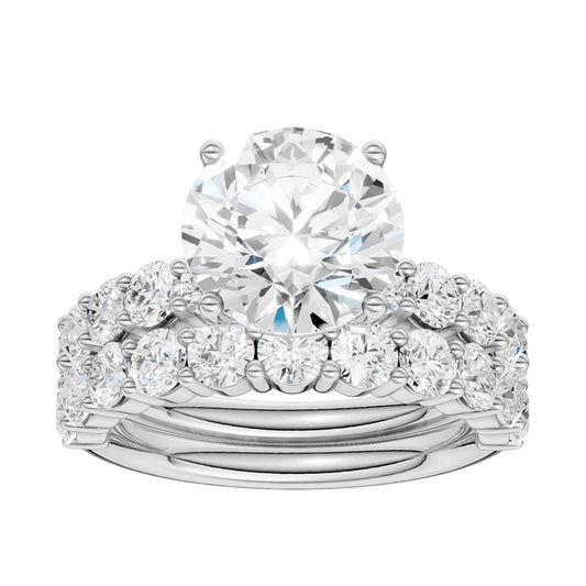 14K 6.00CT Certified Lab Grown Diamond Bridal Set - Solomon Jewelers