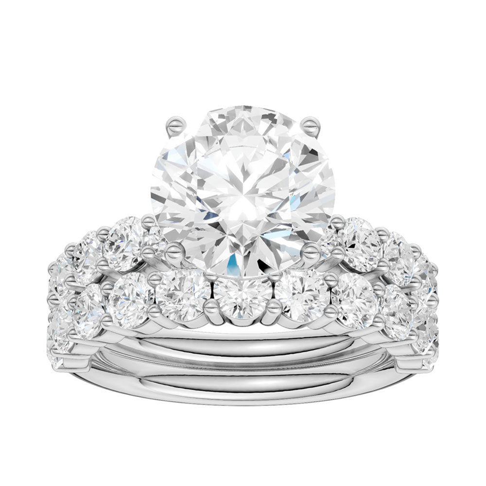 14K 5.00CT Certified Lab Grown Diamond Bridal Set - Solomon Jewelers