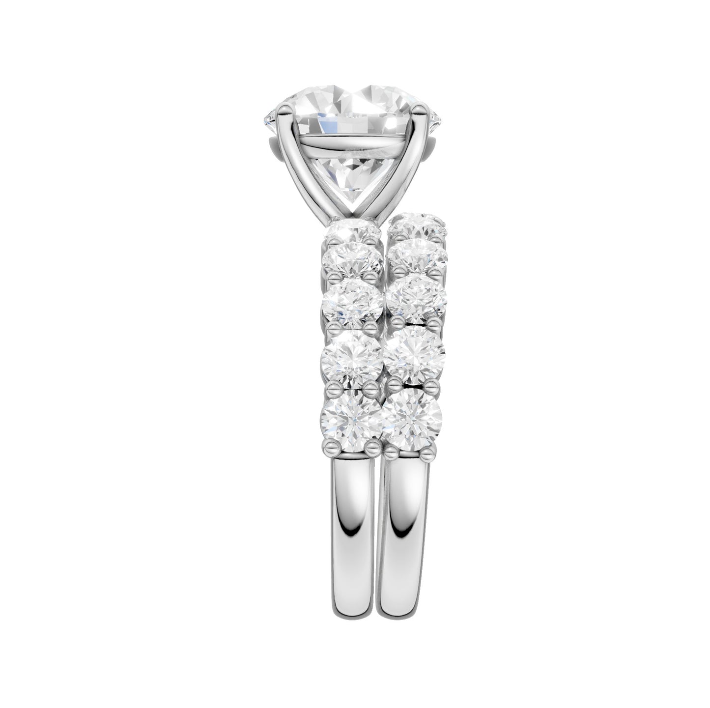 14K 6.00CT Certified Lab Grown Diamond Bridal Set - Solomon Jewelers