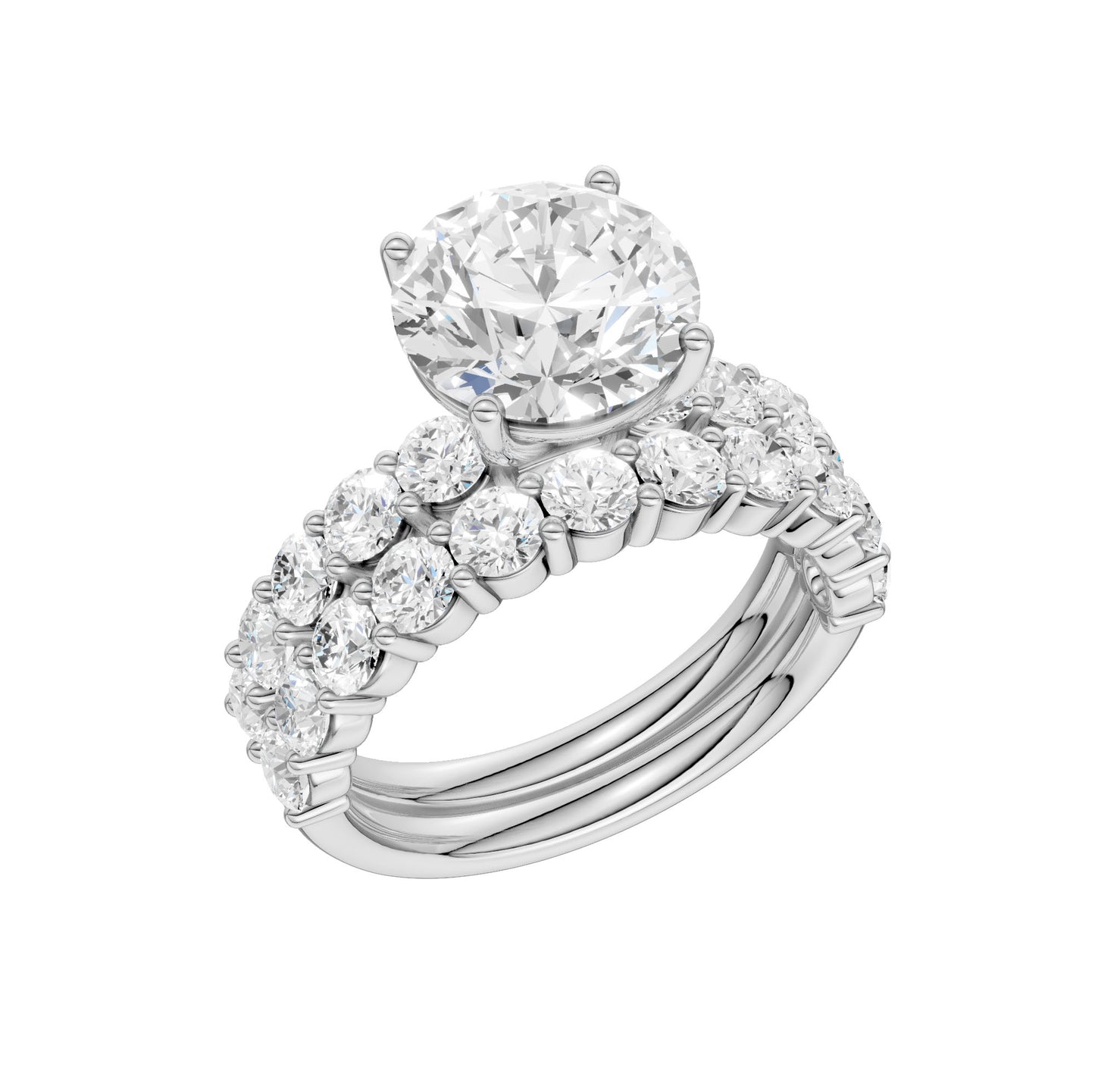 14K 6.00CT Certified Lab Grown Diamond Bridal Set - Solomon Jewelers