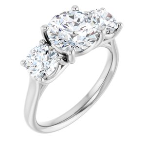 Three-Stone Engagement Ring — 3 1/5 CTW Lab Diamond
