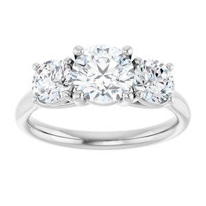 Three-Stone Engagement Ring — 1 3/4 CTW Lab Diamond