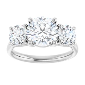 Three-Stone Engagement Ring — 3 1/5 CTW Lab Diamond