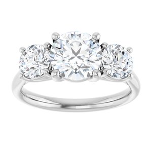 Three-Stone Engagement Ring — 2 1/2 CTW Lab Diamond