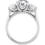 Three-Stone Engagement Ring — 3 1/5 CTW Lab Diamond