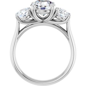 Three-Stone Engagement Ring — 3 1/5 CTW Lab Diamond
