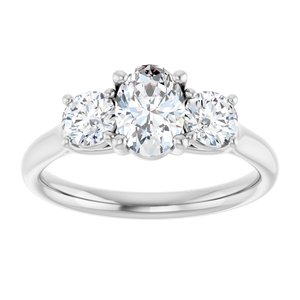 Three-Stone Engagement Ring — 1 1/3 CTW Lab Diamond