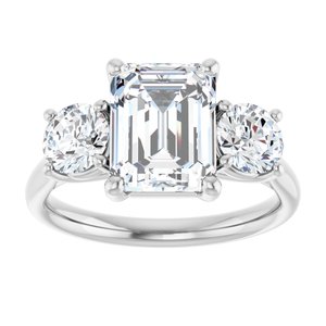 Three-Stone Engagement Ring — 3 1/2 CTW Lab Diamond