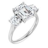 Three-Stone Engagement Ring — 3 1/2 CTW Lab Diamond