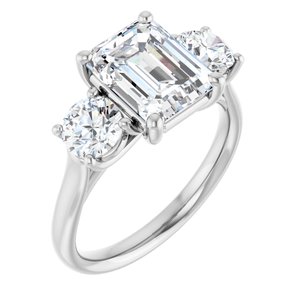 Three-Stone Engagement Ring — 3 1/2 CTW Lab Diamond