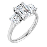 Three-Stone Engagement Ring — 2 3/8 CTW Lab Diamond