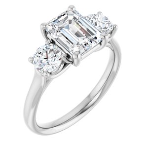 Three-Stone Engagement Ring — 2 3/8 CTW Lab Diamond