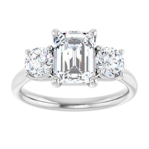Three-Stone Engagement Ring — 2 3/8 CTW Lab Diamond