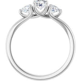 Three-Stone Engagement Ring — 3/4 CTW Natural Diamond