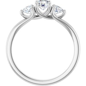 Three-Stone Engagement Ring — 3/4 CTW Natural Diamond