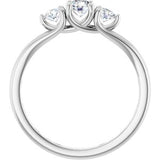 Three-Stone Engagement Ring — 1/2 CTW Natural Diamond