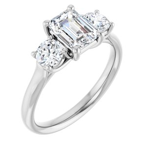 Three-Stone Engagement Ring — 1 9/10 CTW Lab Diamond
