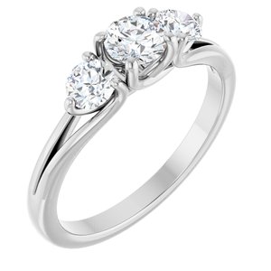 Three-Stone Engagement Ring — 3/4 CTW Natural Diamond