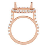 Halo-Style Engagement Ring — 7/8 CTW Natural Diamond Cushion Center