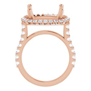 Halo-Style Engagement Ring — 7/8 CTW Natural Diamond Cushion Center