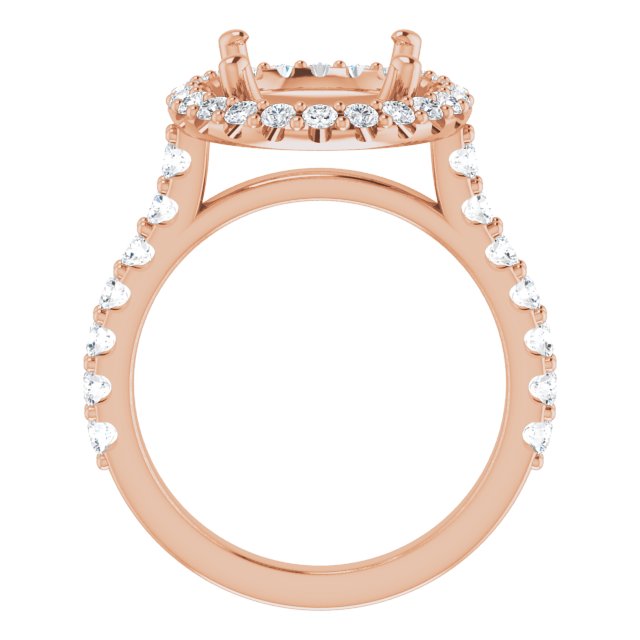Halo-Style Engagement Ring — 9/10 CTW Lab Diamond Oval Center