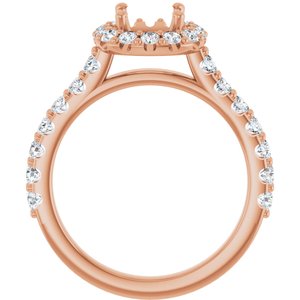 Halo-Style Engagement Ring — 5/8 CTW Natural Diamond Cushion Center