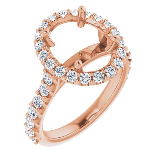 Halo-Style Engagement Ring — 3/4 CTW Natural Diamond Oval Center