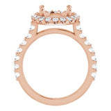 Halo-Style Engagement Ring — 3/4 CTW Natural Diamond Oval Center