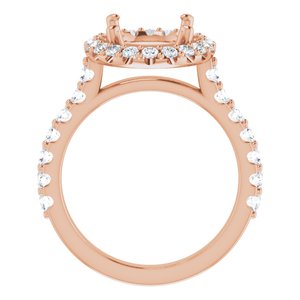 Halo-Style Engagement Ring — 3/4 CTW Natural Diamond Oval Center