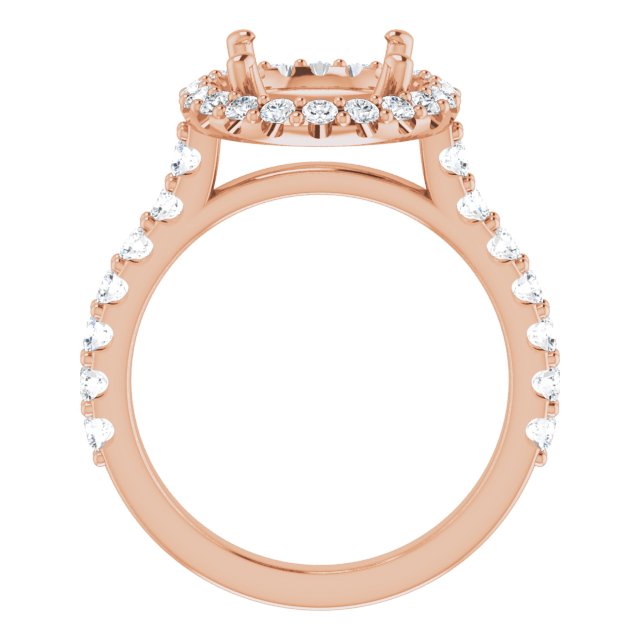 Halo-Style Engagement Ring — 3/4 CTW Natural Diamond Oval Center