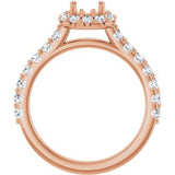 Halo-Style Engagement Ring — 1/2 CTW Natural Diamond Cushion Center