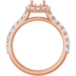 Halo-Style Engagement Ring — 1/2 CTW Natural Diamond Cushion Center