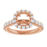 Halo-Style Engagement Ring — 5/8 CTW Natural Diamond Cushion Center