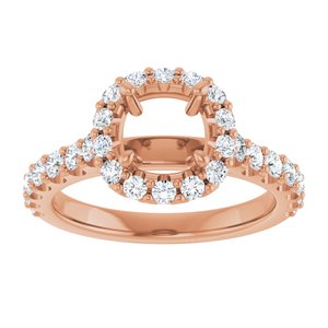 Halo-Style Engagement Ring — 5/8 CTW Natural Diamond Cushion Center