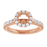 Halo-Style Engagement Ring — 3/4 CTW Lab Diamond Cushion Center