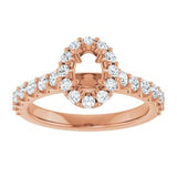 Halo-Style Engagement Ring — 1/2 CTW Natural Diamond Oval Center