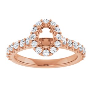 Halo-Style Engagement Ring — 1/2 CTW Natural Diamond Oval Center