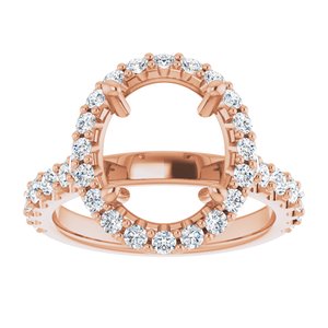 Halo-Style Engagement Ring — 3/4 CTW Natural Diamond Oval Center