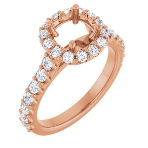 Halo-Style Engagement Ring — 5/8 CTW Natural Diamond Cushion Center