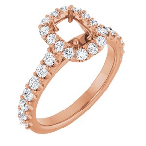 Halo-Style Engagement Ring — 5/8 CTW Natural Diamond Emerald Center