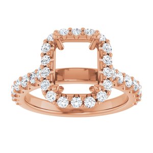 Halo-Style Engagement Ring — 7/8 CTW Lab Diamond Emerald Center